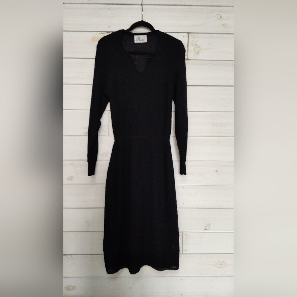VINTAGE Butte Black Open Weave Sweater Dress